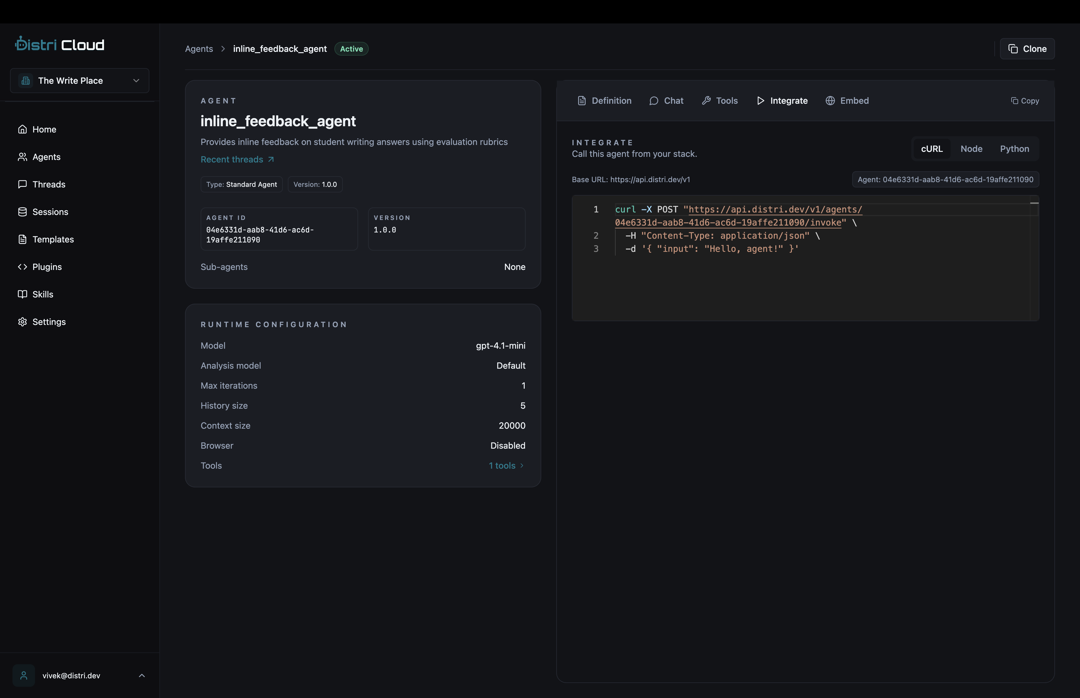 Integrated Agent in Product