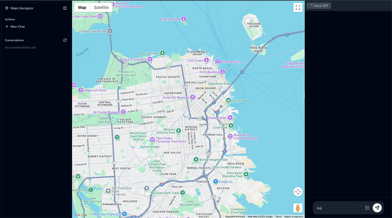 Sample interactive experience in Maps